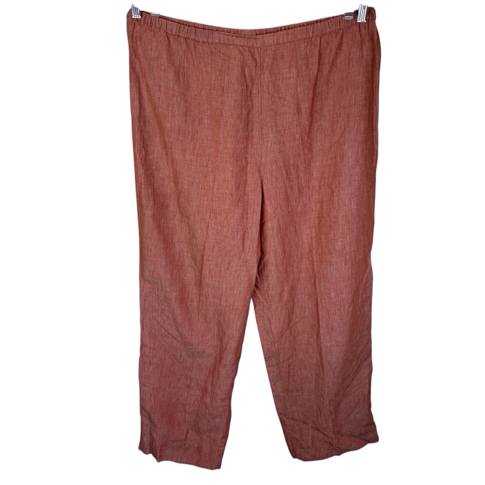 J.Jill 100% Linen Pull On Size Large Tall Comfy Pants Career Travel Wear
